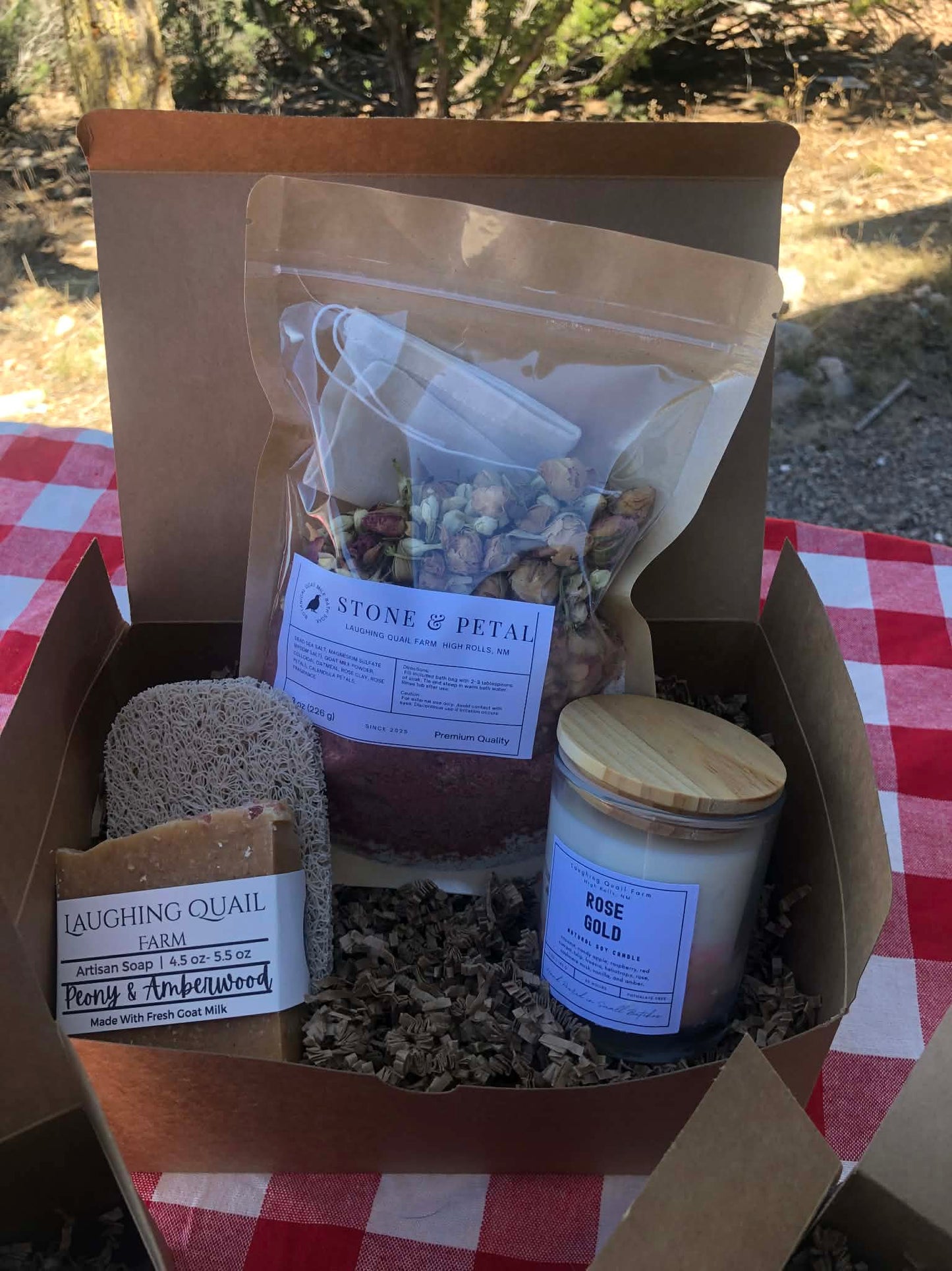 Goat Milk Bath Gift Set – Soap, Botanical Soak & Soy Candle